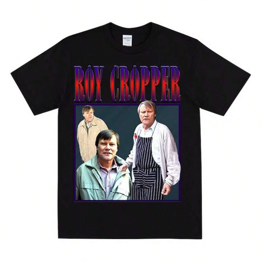 ROY CROPPER Homage T-Shirt, Coronation Street Shirt, Hayley & Roy Cropper, T Shirt For Corrie Fans, T Shirt With Roy From Coronation Street - 黑色 - 查看 1