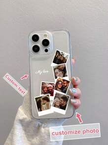 1 pièce Coque de téléphone transparente en TPU blanc personnalisable avec texte/image, antichoc, compatible avec les téléphones Apple/Android - 15 Pro Max, A14, A54, A52, A31 4G, A23, Redmi Note 8 Pro, Note 11 Pro 4G, Note 12 4G, OPPO A54