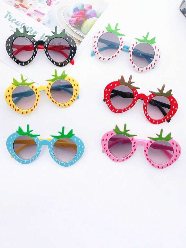 3pcs Kids Strawberry Shaped Eyeglasses, Multiple Colors, Cartoon Style, Random Color