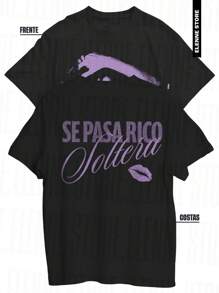 Shakira T-Shirt 100% Cotton Unisex Blouse Double Print Front And Back Show - Black - View 2