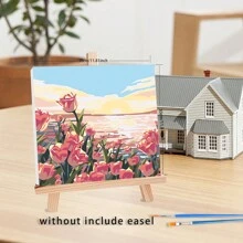 1/2 piezas Pintura por números enmarcada para adultos, pintura acrílica fácil por números para adultos principiantes, pintura por números DIY para regalo y decoración de pared del hogar - Rosa vieja - Ver 7