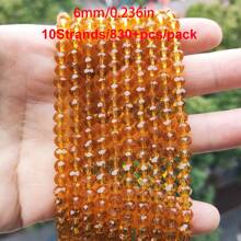 Al por mayor 10 hebras / 830+ piezas Cuentas de cristal brillante de 6 mm / Cuentas para vacaciones / Cuentas de cristal de estilo austriaco / Cuentas de cristal facetadas / Cuentas de cristal de forma redonda de colores para pulseras / collares / tobillos / aretes Haciendo joyas / Cuentas sueltas DIY / Cuentas espaciadoras de cristal / Decoración de boda / Decoración del árbol de Navidad / Decoración navideña / Decoración de la habitación