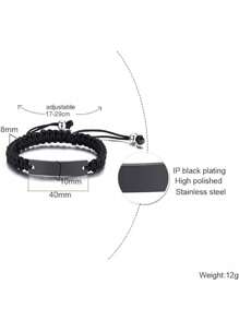 Name Quote Personalized Bracelet, Men's And Women'sCustomized Friendship Couple Gift Jewelry HandmadeBraided Rope Bracelet Anniversary Christmas Giftback ToSchool Winter Gift Ldeas Boy Gir Valentine's Day - Multicolor - View 5