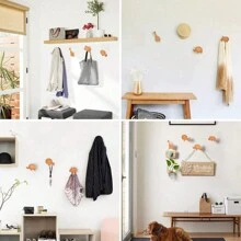 实木墙钩壁挂衣钩星月云朵卡通挂钩（送打孔和免钻两种安装配件） - 彩色 - 查看 5