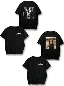 Personalized Graphic Customized Men's T-Shirt, Input Your Text/Wishes/Fun Text, Upload Photo Of Best Friend/Pet/Landscape, Customize Spring Summer Black Tee Shirt, Valentine's Day, Holiday Gift Treasure Finds Ideal Gifts For Him Family, Boyfriend, Friends, Children For Anniversaries, For Birthdays, For Children's Day, For Holiday/Vacation