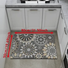 1pc Mandala Pattern Printed Silicone Kitchen Mat - Can Be Used As Bathroom Mat, Doormat, Dish Drying Mat - Absorbent, Anti-Slip, Anti-Fouling, Suitable For Farmhouse, Entrance, Indoor, Room Decor, Kitchen, Dining Room, Small Office/Home Office, Sink, Laundry Room