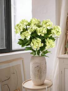5Pcs Hydrangea Artificial Flowers, 26.37 Inches Faux Hydrangea Flowers With Stems, Real Touch Flowers Plastic Flowers Fake Hydrangeas For Indoor Outdoor Wedding Table Centerpieces Home Decor - 綠色 - 查看 8
