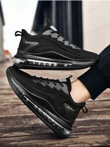 Zapatos de baloncesto para hombre, Tenis Deportivos con Cámara de Aire, Calzado Deportivo Transpirable para Hombre y Mujer, Calzado Deportivo Ligero y Cómodo, Zapatos Deportivos Modernos, Calzado Deportivo Casual con Cámara de Aire, Zapatos Deportivos Modernos, Calzado Deportivo Casual con Cámara de Aire - Comodidad Todo el Día, Comodidad y Estilo Moderno - Negro - Ver 1