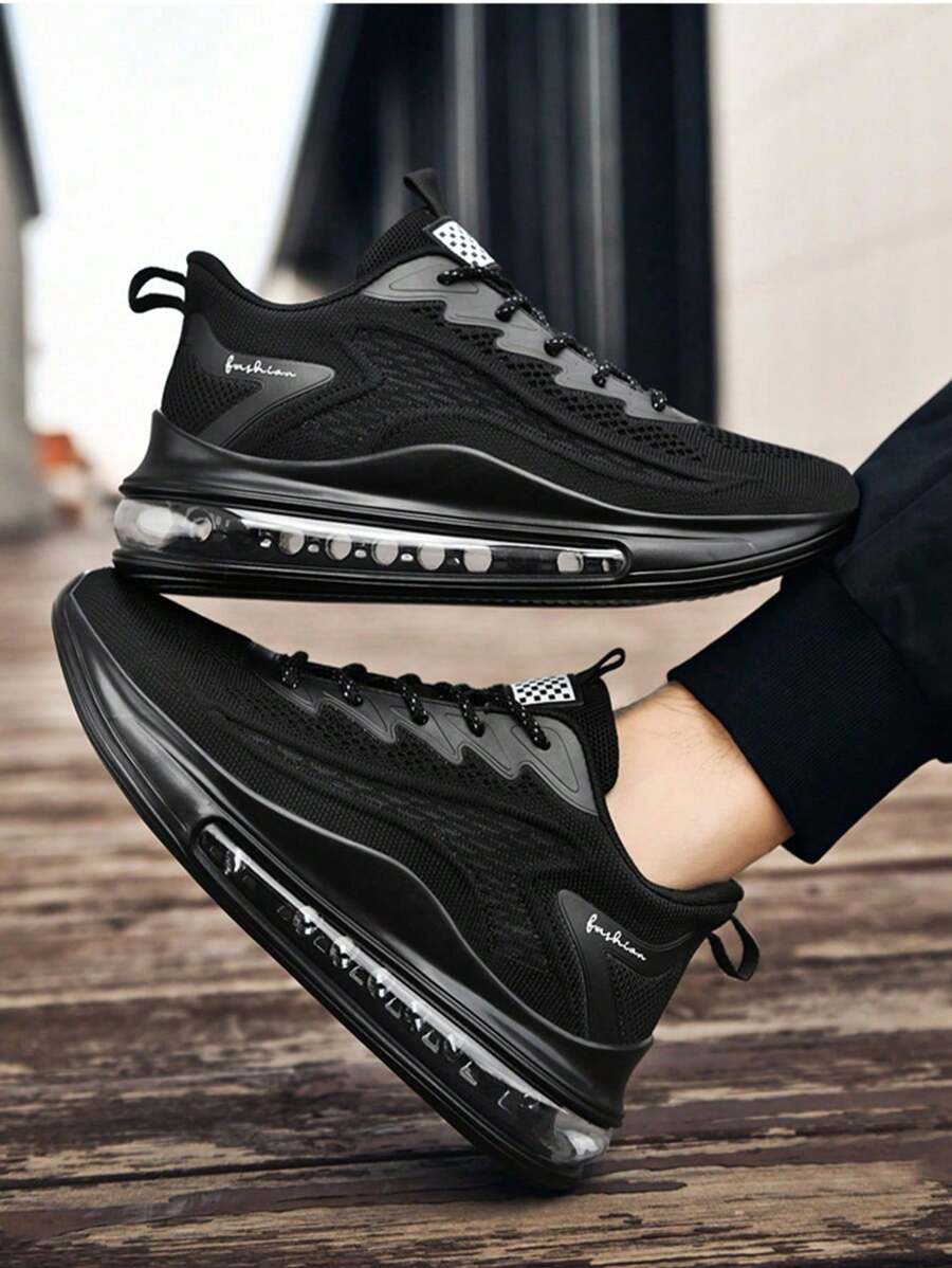 Zapatos de baloncesto para hombre, Tenis Deportivos con Cámara de Aire, Calzado Deportivo Transpirable para Hombre y Mujer, Calzado Deportivo Ligero y Cómodo, Zapatos Deportivos Modernos, Calzado Deportivo Casual con Cámara de Aire, Zapatos Deportivos Modernos, Calzado Deportivo Casual con Cámara de Aire - Comodidad Todo el Día, Comodidad y Estilo Moderno - Negro - Ver 1