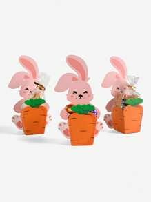 8/10 peças criativas fofas tridimensionais desenho animado coelho cenoura doces biscoitos caixa de embalagem, caixa de presente de Páscoa, caixa de embalagem de decoração de festa de Páscoa, caixa de embalagem de presente, caixa de embalagem de presente de coelho cenoura - Multicolorido - Ver 7