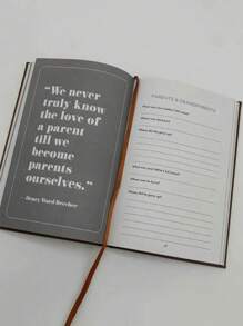 1pc Mom, Dad, I Want To Hear Your Stories: A Mother And Father's Guided Journal To Share Their Lives And Love - Leatherbound Hardcover With Ribbon Bookmark,School Supplies,Back To School