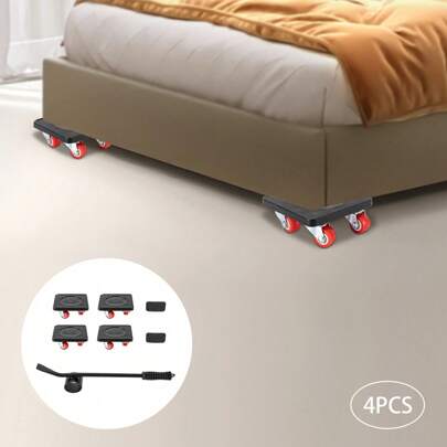 4pcs 880LB Capacity Heavy Duty Furniture Mover Kit - 360° Universal Wheel Labor - Saving Sliders Easy Glide, With Durable Carbon Steel And Wheels For Sofas, Refrigerators & More