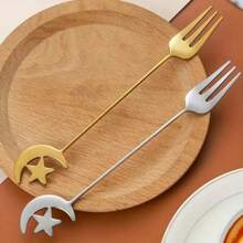 2 قطعة/4 قطع من مناول الحلوى والمثلجات والفواكه على شكل هلال من الفولاذ المقاوم للصدأ - مثالي للاستخدام في المنزل أو المطبخ أو المطاعم، هدية