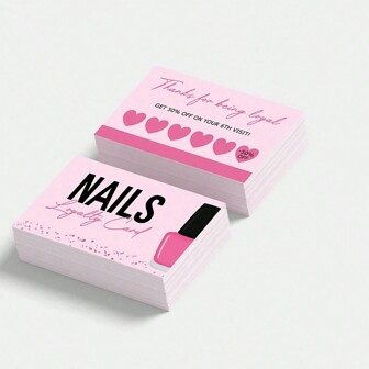 50 sztuk/opakowanie wizytówek do pielęgnacji paznokci, małe karty do pielęgnacji paznokci, powrót do szkoły, artykuły szkolne