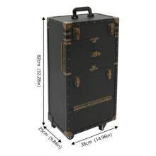 "Punk Hairdressing Tool Box With Two Padlocks - Black" - Black - View 4