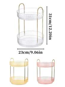 1pc 360° xoay trang điểm tổ chức, kệ sắp xếp phòng tắm, hộp trưng bày mỹ phẩm xoay 2 lớp cho nước hoa, chăm sóc da, son môi, kệ lưu trữ trên mặt bàn phòng tắm, đồ trang trí bàn, quà tặng ngày lễ, quà tặng Giáng sinh - Nhiều màu - Xem 9