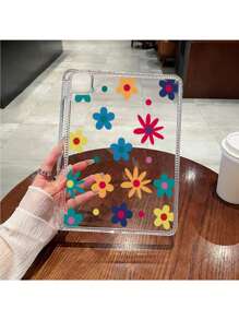 Ditsy Floral, Clear Backing Protective Case, Compatible With Ipad 10th Gen 10.9", 2024 Air 6, 2024 Pro 11" And More, With Pencil Slot, Transparent Acrylic Bottom Shell, Anti-Bend And Anti-Drop