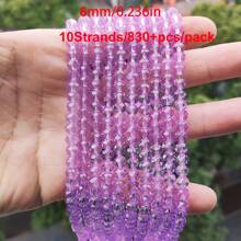 Al por mayor 10 hebras / 830+ piezas Cuentas de cristal brillante de 6 mm / Cuentas para vacaciones / Cuentas de cristal de estilo austriaco / Cuentas de cristal facetadas / Cuentas de cristal de forma redonda de colores para pulseras / collares / tobillos / aretes Haciendo joyas / Cuentas sueltas DIY / Cuentas espaciadoras de cristal / Decoración de boda / Decoración del árbol de Navidad / Decoración navideña / Decoración de la habitación