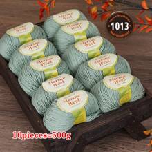 10 Balls Merino Knitted Yarn, Fine Spun Knitted Yarn For Knitting Sweaters, Cardigans, Vests, Handmade Yarn