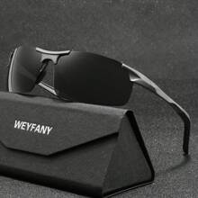 WEYFANY 男女通用方形经典金属框偏光太阳镜，户外运动驾驶钓鱼旅行眼镜，高级礼盒，夏季海滩度假、户外、旅行的节日礼物 - 彩色 - 查看 6