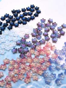 Dark Color 10mm 50pcs A Bag 3D Small Cherry Blossoms Glass Flower For Jewelry Making DIY Phone Chians - Dark Cherry Blossoms - View 3