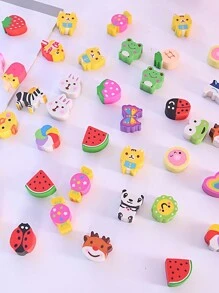 100 piezas de gomas de borrar de dibujos animados lindos y creativos, regalos y premios para volver a la escuela