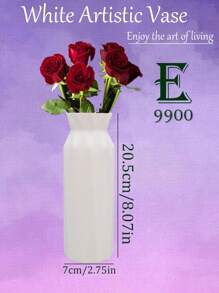 1pc White Polypropylene Anti-Fall Vase, Nordic Style White Vase, Bohemian Style Vase, Modern Minimalist Decorative Flower Vase, Creative Home Decor Craft Vase, Suitable For Floral Decoration On Dining Table, Desktop, Long-Lasting , Home Decor, Vase, Centrepiece Decoration, Desktop Decor, Wedding Decor, Suitable For Living Room, Bedroom, Fireplace Gifts Birthday Graduation Room Decor Glass Vase - White - View 10