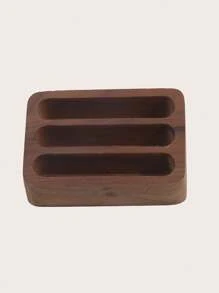 1pc Wooden Business Card Holder, 3 Card Slots Business Card Display Rack, Stylish Desktop Organizer With Memo Display Stand And Storage Box For Office And Home Use - Multicolor - View 10