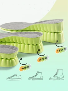 1 Pair Unisex Cloud Pattern Elevator Shoe Insoles, Breathable Shock-Absorbing Anti-Slip Full-Length Insoles, Invisible Height Increase Shoe Accessory