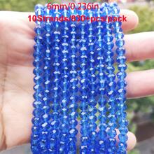 Al por mayor 10 hebras / 830+ piezas Cuentas de cristal brillante de 6 mm / Cuentas para vacaciones / Cuentas de cristal de estilo austriaco / Cuentas de cristal facetadas / Cuentas de cristal de forma redonda de colores para pulseras / collares / tobillos / aretes Haciendo joyas / Cuentas sueltas DIY / Cuentas espaciadoras de cristal / Decoración de boda / Decoración del árbol de Navidad / Decoración navideña / Decoración de la habitación