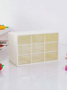 1 pièce Boîte de rangement de bureau à 9 compartiments, boîte de rangement pour bijoux et petits objets, organisateur transparent à plusieurs compartiments, résistant à l'usure, boîte de rangement pour bijoux à 9 compartiments, organisateur de maquillage et de divers éléments, résistant à la poussière.