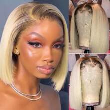 4/613 灰金色鲍勃假发 13x4 蕾丝前假发,适合婴儿头发的女性,高品质廉价巴西真人发 13x4 全前蕾丝假发,带预拔发际线,全发尾 #4/613 棕褐色金色 180% 密度 10 英寸 12 英寸 14 英寸高清透明蕾丝短直鲍勃假发,带 #4 深棕色发根,可在日常生活中扎成发髻/马尾辫,也可自行重新造型, - S4/613 - 查看 3