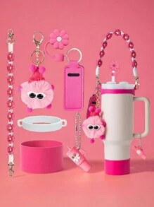 Zestaw akcesoriów do kubków 1 szt. Kompatybilny z kubkiem 30 uncji 40 uncji Zawiera 1 szt. Pasek na uchwyt butelki z wodą 1 szt. Osłona na słomkę Siliocne 1 szt. Osłona na kubek Siliocne 2 szt. Akcesoria do zawieszek, artykuły szkolne