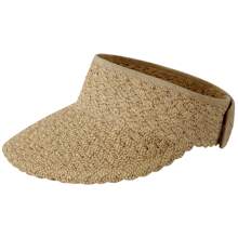 Sun Visor Hats For Women Wide Brim Womens Beach Hat Sun Hat For Women Straw Hat Sun Hat Womens Golf Visor Hats For Women Straw Floppy Hat - Kem Nâu Hỗn Hợp - Xem 4