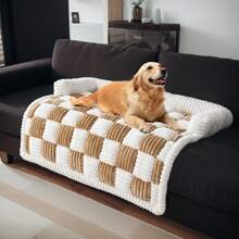 Haustier-Couch-Überzüge für Sofa, Hundesofa-Bettenmatte, waschbare Plüsch-Couch-Abdeckung für Hund, Möbelschutz-Hundesofa-Matte für Hunde und Katzen, Flauschiges Hundecouch-Bett - Braun - Übersicht 8