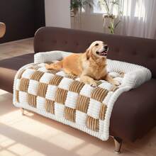 Haustier-Couch-Überzüge für Sofa, Hundesofa-Bettenmatte, waschbare Plüsch-Couch-Abdeckung für Hund, Möbelschutz-Hundesofa-Matte für Hunde und Katzen, Flauschiges Hundecouch-Bett - Braun - Übersicht 2