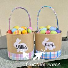 Custom Embroidered Name Easter Basket, 5pcs Striped Egg Decor Easter Bucket,Boho Vibes,Multi-Functional, ,Anti-Mold,Ornamental,Reusable,Exquisite,Stylish,High-Quality,Adorable,Modern,Custom,Unique,Personalized,Ideal Gifts For Him,Ideal Gifts For Her,Her,Boyfriend,Girlfriend,Dad,Mom,Family,Friends,Son,Daughter,Kids,Kitchen,Dining Room,Bedroom,Office,Living Room,Home,Garden,Tea Room