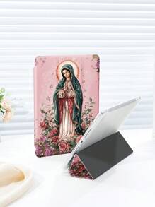 1pc Goddess, God Pattern Flat Protective Case Compatible With IPad 10.2 Inch, IPad Pro 11 2021/2020/10th Gen/Mini4/5/6, Galaxy Tab A8 10.5 Inch 2022, Matepad 10.4/Tab, With Pen Slot, Anti-Drop, Tablet Stand Case