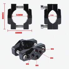 Universal 17-32mm Motorcycle Handlebar Bumper Mount Bracket Clamp For LED Spotlight Fog Turn Signal Lights Metal Accessories - Black - View 5