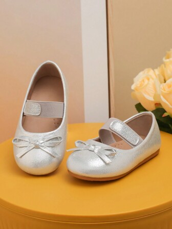 2025 Spring/Summer New Baby Flats Fashionable Party Performance Flat Shoes, Girls Bowknot Toddler Shoes