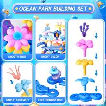 Unilabo 187 PCS Ocean Building Set, DIY Stacking Game, STEM Learning Activity For Youngsters, Assorted Colors, Ideal Present For Easter, Halloween, Thanksgiving & Christmas