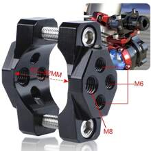 Universal 17-32mm Motorcycle Handlebar Bumper Mount Bracket Clamp For LED Spotlight Fog Turn Signal Lights Metal Accessories - Black - View 2