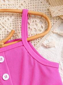 Young Girl Spring/Summer New Fashion Dress, Soft & Comfortable Ribbed Patchwork Camisole Dress, Children Party Wear, Vibrant & Energetic