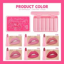 Dragon Ranee 6pcs Matte Velvet Lipstick Set, Long-Lasting, Waterproof, Smudge-Proof, Non-Stick, Suitable For Autumn/Winter, Holiday Parties, Performances, Gift Set - DR91 - View 6