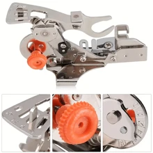 Rüschenfuß-Nähfuß, perfekt gleichmäßige Falten/Raffungen, Dichte und Tiefe leicht einstellbar, für leichte bis mittelschwere Stoffe - einfaches Nähen, Silber