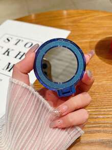 1 件磁性闪光镜架粘指环扣多功能化妆镜折叠磁性手机架带化妆镜，适用于所有手机，适合女性补妆家居浴室装饰夏季化妆品收纳盒 - 彩色 - 查看 8