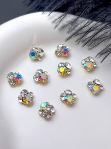 10pcs 3D Nail Art AB Rhinestone Nail Decoration Nail Gem Nail Art Accessories Suitable For Women And Girls Nail Art Jewelry