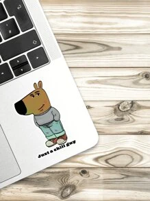 1 pieza Pegatina troquelada transparente "Sólo un tipo relajado" - Pegatina de personaje divertida y linda adecuada para portátil, botella de agua, diario, pegatina de meme
