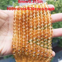 Al por mayor 10 hebras/630+ piezas Cuentas de vidrio brillantes de 8 mm/Cuentas para vacaciones/Cuentas de cristal estilo austríaco/Cuentas de vidrio facetadas/Cuentas de vidrio de forma redonda de colores para hacer pulseras/collares/tobillos/aretes/joyería/Abalorios sueltos DIY/Cuentas espaciadoras de cristal/Decoración de boda/Decoración de árbol de Navidad/Decoración de vacaciones/Decoración de habitación - Multicolor - Ver 26