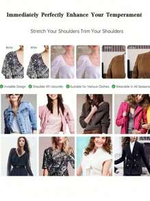 1 par de hombreras invisibles y removibles, hombreras de esponja transpirables, hombreras autoadhesivas reutilizables para mujeres, herramientas de hombro en ángulo recto para mujeres y hombres con hombros altos y bajos, ideales para chaquetas y camisetas, hombreras sin costuras y antideslizantes.